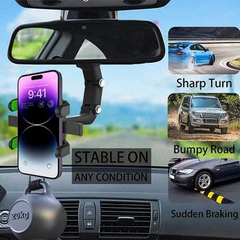 Многофункционален държач за кола Огледало за обратно виждане Задна седалка Видеокамера Кухненски настолен държач за телефон Поддръжка за iPhone за Samsung