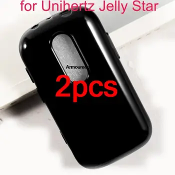 2PCS Cover Черен мек силиконов калъф за телефон за Unihertz Jelly Star TPU Калъфи за гръб Guard On за Jelly Star Защитна обвивка