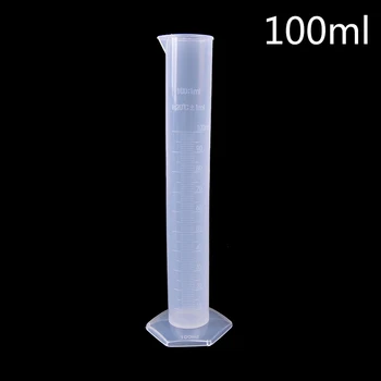100ml пластмасов измервателен цилиндър лабораторен тест Градуиран инструмент за тръби Достъпен комплект за химия