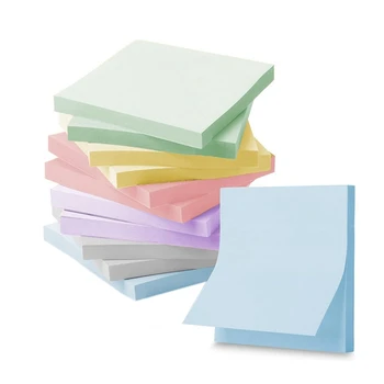12 Piece Super Sticky Notes Morandi Colors, Bulk Pack Superior Stickiness Eco-Friendly, Portable, Perfect