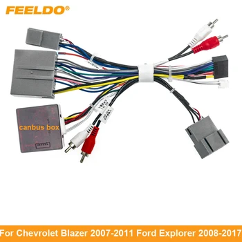 FEELDO Car 16pin аудио кабелен сноп с канбус кутия за Chevrolet Blazer Ford Explorer стерео инсталация тел адаптер