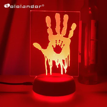 Death Stranding Game Mark LOGO Палмов печат 3D лампи Led RGB неонови нощни светлини Цветен подарък за приятели Декорация на маса за легло