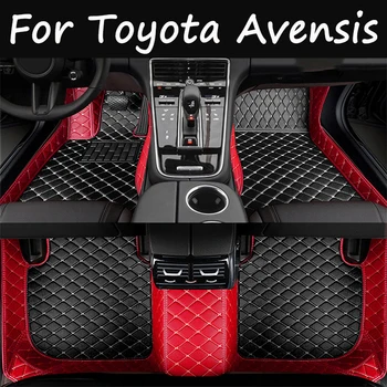 Подова постелка за Toyota Avensis Wagon T270 2009 ~ 2018 Анти-мръсотия Автомобилни стелки Луксозна кожа Мат Tapets Para Carro килим аксесоари за кола