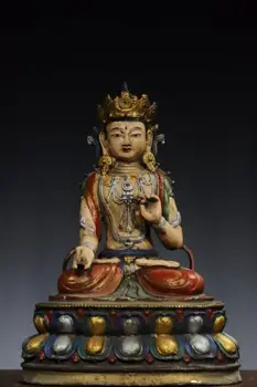 35 см Китай месинг Kwan-yin Guanyin статуя Стара бронзова статуя на Буда