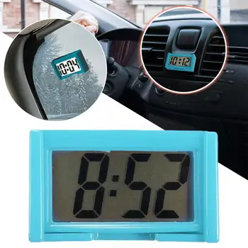 Mini Car Dashboard Digital Clock Vehicle Self-Adhesive Clock With Lcd Day Display Automotive Stick On Watch For C0s1