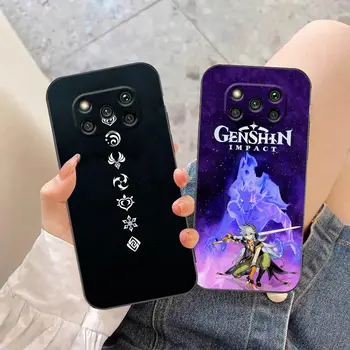 Hot Game Genshin Impact телефон случай за Xiaomi Poco X5 X4 X3 M5 M4 M3 F5 F4 F3 GT Pro NFC черна акула 5 микс 4 Funda случай Capa