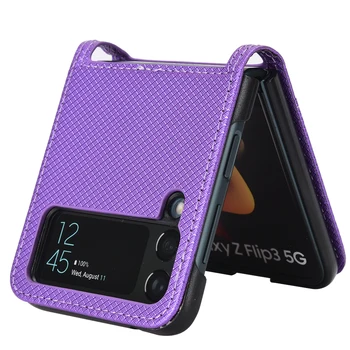 Drop Protection Card Slot Бизнес кожен калъф за Samsung Galaxy Z Flip 4 5G Flip4 Flip3 Flip 3 Удобни аксесоари за телефони