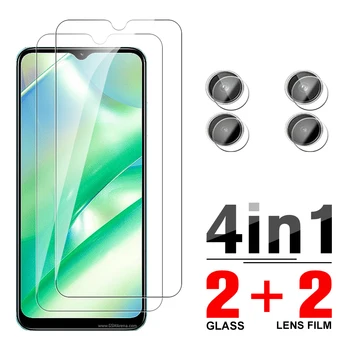 4in1 Калъф от закалено стъкло за Realme C33 6.5'' Протектор за екран RealmI C33 c 33 33c Realmec33 RMX3624 Защитно фолио за обектива на камерата