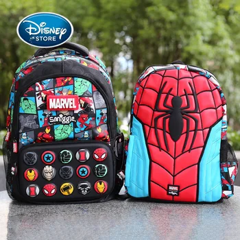 Disney Marvel Superhero Collection Детска раница Студент Голям капацитет Карикатура Спайдърмен Ученическа чанта Детска двойна чанта за рамо
