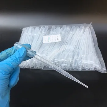 100pcs, 3ml пластмасова градуирана пипета за еднократна употреба Градуирани прозрачни пипети Лабораторен капкомер Полиетиленови инструменти за грим