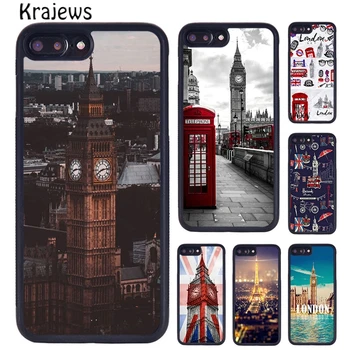 Krajews London Torre Eiffel Big Ben калъф за телефон за iPhone 15 14 6 7 8 плюс X XR XS 11 12 13 pro max coque