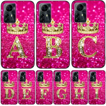 Case For ZTE Blade V41 SMART Back Phone Cover Protective Soft Silicone Black Tpu letter Diamond Crown pink