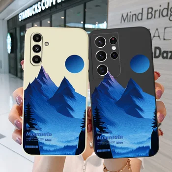 Калъф за Samsung Galaxy A40 A42 A50 A7 2018 A70 Капак за телефон Soft Silicon mountain blue
