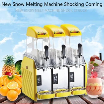 PBOBP Електрическа машина за топене на сняг от неръждаема стомана Търговска трицилиндрова снежна кал Smoothie Ice Melting Cold Drink Mac