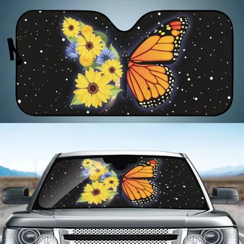 Горещи продажби Galaxy слънчоглед с пеперуда печат сенник за авто предното стъкло универсални аксесоари за кола предното стъкло сенници