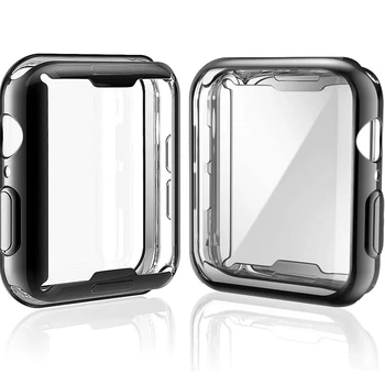 2 пакет калъф за Apple Watch серия 5 / серия 4 екран протектор 40mm 44mm iWatch пълни защитни калъфи TPU HD ултра-тънък капак