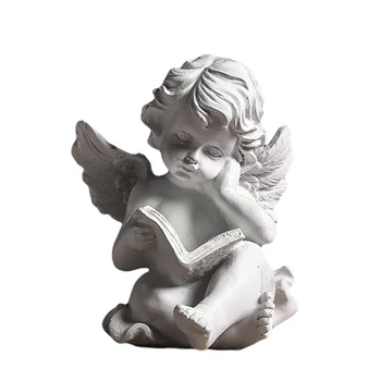 Домашен декор Настолен орнамент Миниатюрна скулптура Книга за четене Всекидневна Фигурка Рожден ден Статуя Ангел Фигура Сватба