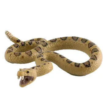 Реалистична змия играчка змия Страшен гег Фалшива гърмяща змия Изкуствен модел на гърмяща змия за априлския ден на глупака Хелоуин градини ужас