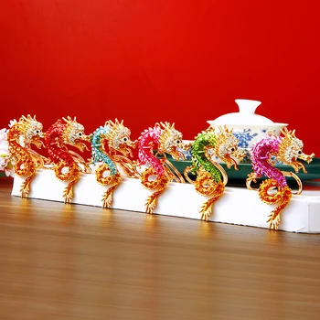 Творчески тотем ключодържатели китайски зодиак дракон метална висулка ключодържател ключодържател аксесоари жени мъже чанта висулка подарък