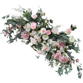 Розови сватбени цветя набор стена висящи арка цвете ред таблица цвете вода
