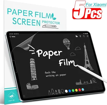 5pcs хартия като филм за Xiaomi Pad 5 6 Pro 11 12.4 2023 екран протектор Pad5 Pad6 pro Пълен извит запис боя матово меко фолио