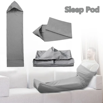 Сива спална шушулка 360° Wrap Wearable, мека и удобна подвижна спален одеяло топло миещи се сензорни чорапи възрастни модели