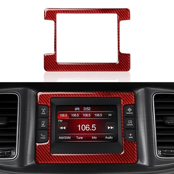  Автомобилно табло DVD навигационен екран рамка ваденки за Dodge Challenger 2021-2015 Trim аксесоари Стикер от въглеродни влакна