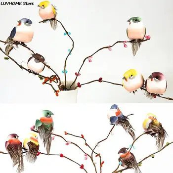 DIY Парти занаяти магнит декоративни гълъби изкуствена пяна перо случаен цвят изкуствена пяна перо симулация