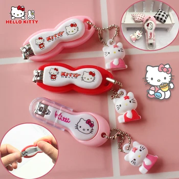 Sanrio Hello Kitty нокторезачки преносими деца малък размер Начало нокти инструменти неръждаема стомана нокти машинка за подстригване на нокти Toe нокти педикюр инструмент
