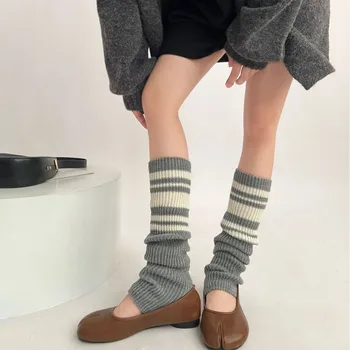 Сладки плетени крака нагреватели академия стил коляното високо топло глезена топло подредени меки ботуши чорапи жени