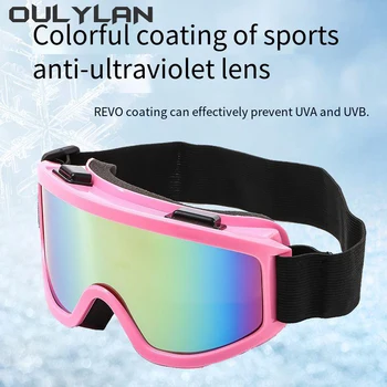 Oulylan Очила за спортна езда Очила за ски Мъже Жени UV400 Анти-мъгла Ски очила Очила за сняг Очила за сноуборд за възрастни