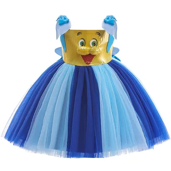 карикатура бебешка мрежа пачуърк цвят принцеса рокля косплей Hallween парти костюм момиче жартиера триизмерен дизайн пола