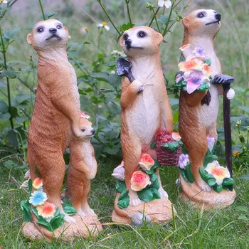 Открит животните сурикати Groundhog смола статуя орнаменти градина пейзаж скулптура занаяти двор тревата фигурки декорация