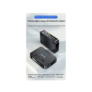 Настолен цифров дисплей NFC Bluetooth адаптер Bluetooth 5.0 аудио предавател приемник FM 3 в 1 Bluetooth адаптер
