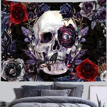 FFO Мексикански ден на мъртвите Гоблен Фантастичен череп карикатура бохемски за стая спалня изкуство декор стена висящи психеделични декори