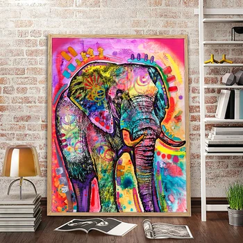 Улични графити изкуство животински живопис печат върху платно изкуство плакати и отпечатъци стена слон картина за хол дома декор