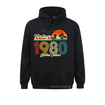 Реколта 1980 лимитирана серия суитчър мъже графичен топло 40-годишен 40-ти рожден ден подарък пуловер уютен сива врана облекло