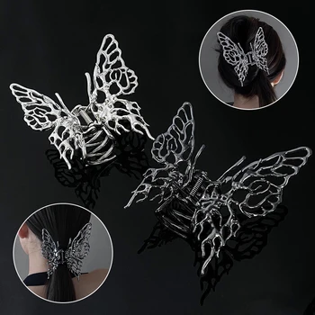 2023 Мода метална течна пеперуда коса клип за жени обратно главата вземете клип геометрична лента за глава модерен аксесоари за коса