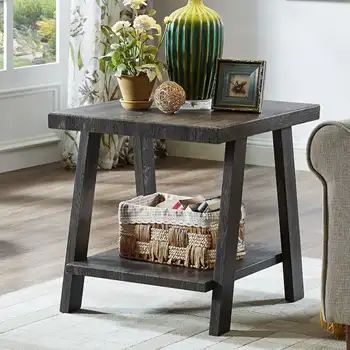 Athens Contemporary Wood Shelf End Table