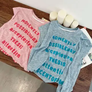 Лятна нова детска тениска Casual Sleeveless Tank Top Thin Breathable Boys' Clothing New Design Letter Printing Baby Outdoor