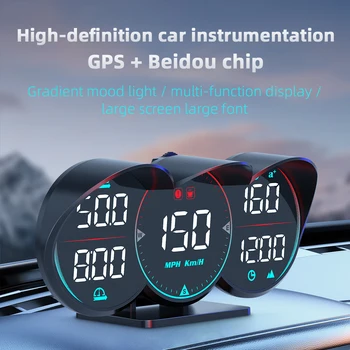 G17 HUD GPS Heads Up дисплей LCD скоростомер Наклон метър кола вода масло температура аларма превишена скорост Diagnotstic скорост метър универсален