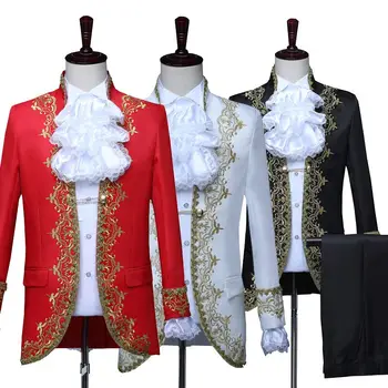 Европейски позлатен дворец Принц Пърформанс Костюм, Кино Мъжки костюм, Сценичен костюм, Коледен крал