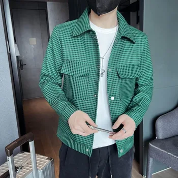 Мъжко каре палто топ зелено яке