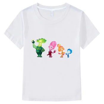 Момчета / момичета дрехи The Fixies T Shirt Cartoon Design T-Shirt Детски забавни къси ръкави върхове Детски летни тениски 100% памук отгоре