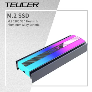 TEUCER M.2 NVME SSD радиатор 5V 3Pin ARGB цветни светлини 2280 твърдотелен диск охладител