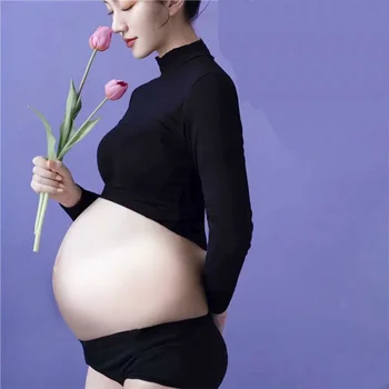 Памучен плетен топ и бикини Комплект от две части Секси рокли за майчинство Бременна жена Бебешки душ рокли Фотосесия