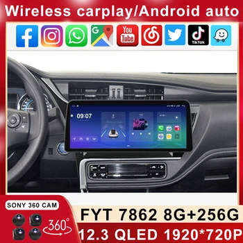 12.3 инчов QLED за Toyota Corolla 11 Auris E180 2017-2019 Android кола стерео мултимедия SWC видео плейър главата единица Carplay Auto