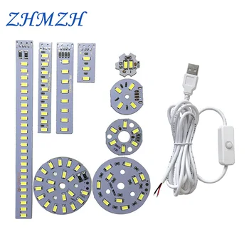 ZHMZH DC5V Димируем LED чип LED светлинни мъниста DIY трикольор Регулируема LED крушка Бял топло бял повърхностен източник на светлина 5W 10W 30W