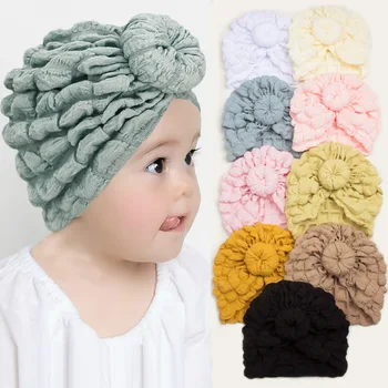 Сладка бебешка шапка Новородена шапка Мека топла еластична детска глава Wraps BeanieMulticolor мека пуловер шапка бебе капачка 0-2Years