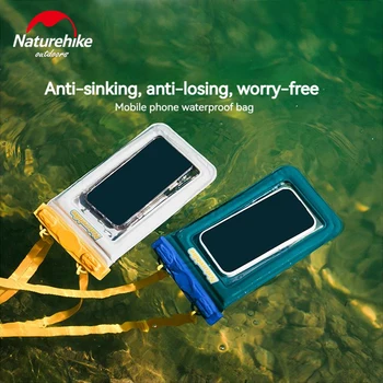 Naturehike IPX8 водоустойчив телефон случай торбичка чанта за плуване гмуркане запечатани течове сензорен екран голяма камера прозорец плаващ